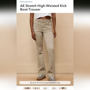American Eagle Outfitters Stretch High-Waisted Tan Bootcut Trousers